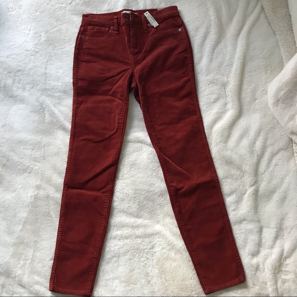 Madewell High Rise Burgundy Corduroy Skinny Pants